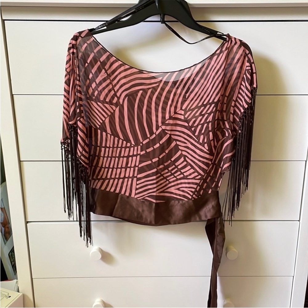 ❤️ NWT Bebe Size XS Fringed kimono top
